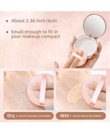 10 Pieces Pure Cotton Powder Puffs | Small 2.36 Inch Makeup Tool for Face & Body | Ideal for Loose & Setting Powder - Black & Beige - Buy Online on GoSupps.com
