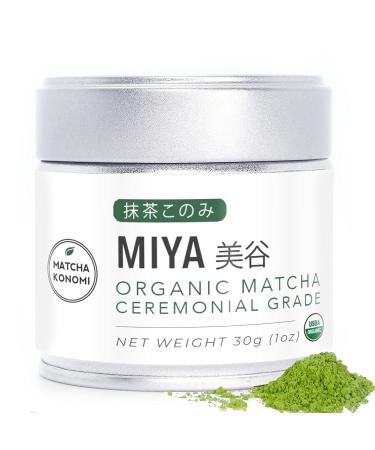 Miya Matcha 30g - Organic Premium Ceremonial Japanese Matcha Green Tea Powder - First Harvest, Radiation Free, No Additives, Zero Sugar - USDA and KOAA Certified