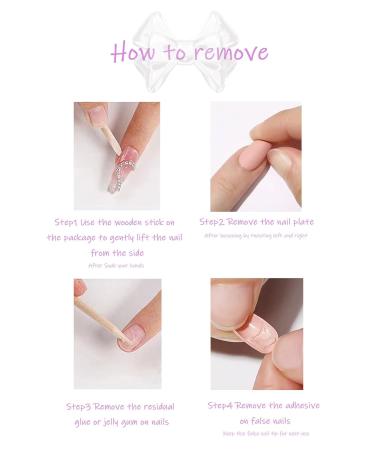 Buy Medium Coffin Press on Nails - Pink & White Gradient French Fake Nails | Glossy Full Cover Acrylic Nails for Women & Girls - 24Pcs - Buy Online on GoSupps.com