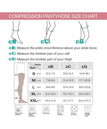 Medical Compression Tights for Varicose Veins & Edema - 20-30 mmHg Gradient Pressure Stockings - Footless - Opaque Beige - Large - Buy Online on GoSupps.com