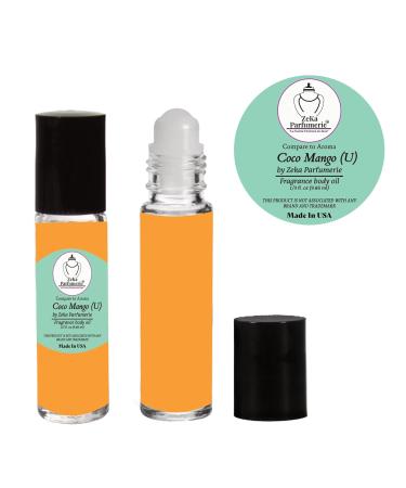 ZEKA PARFUMERIE Coco Mango Perfume Oil | Long-Lasting Unisex Fragrance Body Oil | Alcohol-Free Roll-On | 1/3 Fl Oz (9.86 mL) Made in USA - Buy Online on GoSupps.com