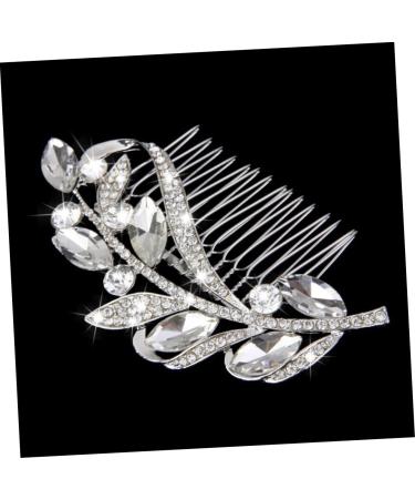 MAGICLULU Floral Rhinestone Hair Pin Bridal Headpiece Bridal Wedding Hair Comb Slide Clip Rhinestone Headpiece Tiara Crystal Bride Headband - Buy Online on GoSupps.com