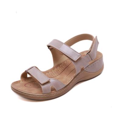 Creev women sandals summer wedge leisure shoes open toes sandals soft trip outdoor flop flops fashion sandals red 36eu (flesh 38eu) flesh 36eu