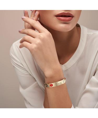 Personalized Medical Alert Bracelets | Emergency Medical ID Bracelets for Men & Women | Durable Stainless Steel Tags - Buy Online on GoSupps.com