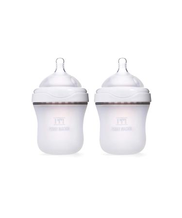 Perry Mackin Anti-Colic Silicone Baby Bottle 6 Ounces White (2-Pack) 2 Pack - White 6 Ounce