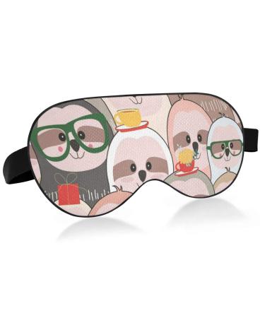 ALAZA Lovely Sloth Animal Print Funny Sleep Mask for Women Men Eye Mask for Sleeping Funny Blackout Cooling Sleeping Masks
