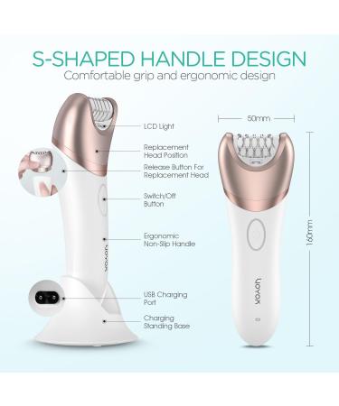 VOYOR Cordless Epilator for Women | 3-in-1 Hair Removal Device with Lady Shaver & Foot File | 30 Tweezers | Rechargeable | Champagne Gold - BM300 - Buy Online on GoSupps.com