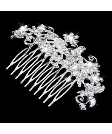 Housoutil Bridal Tiara Crystal Headpiece Vintage Silver Hair Side Combs Bridal Wedding Hair Comb Bridal Headpiece Crystal Hair Comb Vintage Alloy Hair Comb Wig Accessories Bride Pearl - Buy Online on GoSupps.com