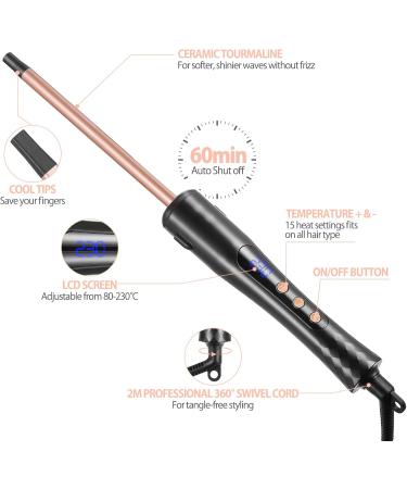 Shop Haglater Mini Lockenstab 9mm - Fast Heating Ceramic Curling Iron for Small Curls | Adjustable 80-230 | Includes Glove | International Shipping Available - Buy Online on GoSupps.com