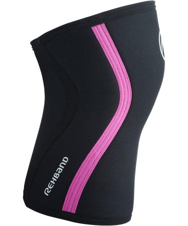 Rehband Kniebandage 7mm Neoprene - Flexible Non-Slip Knee Sleeve for Kraftsport & Fitness | Black/Pink | Men & Women | 1 Piece S - Buy Online on GoSupps.com