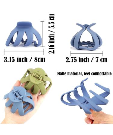 COCIDE 4PCS Hair Claw Clips | Acrylic Large Octopus Clip for Women | Non-slip Spider Hair Claw for Girls | Strong Hold Grip | Thick Hair Accessories | Beach Daily Party | 3.15 inch Dark Beige - Buy Online on GoSupps.com