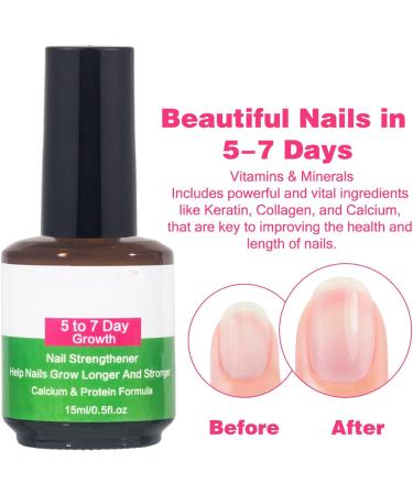 ASMAYSA 5 to 7 Day Nail Growth Treatment - Extra Strong Growth Nail Polish - Nail Strengthener and Nail Growth - Fast Keratin Nail Hardener & Nail Strengthener for Thin Nails Brittle & Damaged 15ml 5-7 Days Nail Growth - Buy Online on GoSupps.com
