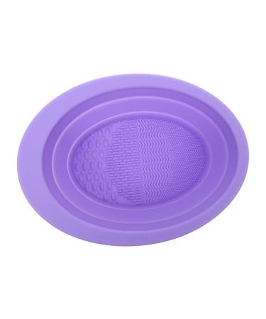 Angoily Cleaning Pad Cosmetic Brush Cleaner Silicone Makeup Applicator Beauty Tool Cleaner Face Silicon Brush Cleaner Makeup Tool Cleaner Beauty Tools Silica Gel Purple Fold