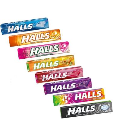 Halls Sweets 08 Flavor Mixed | Mild Spearmint Honey-Lemon Yellow Watermelon Assorted Citrus Mentholyptus Original - Buy Online on GoSupps.com