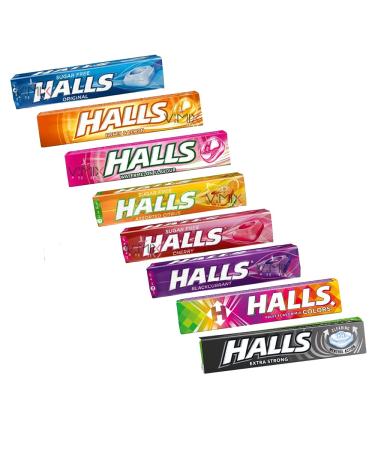 Halls Sweets 08 Flavor Mixed | Mild Spearmint Honey-Lemon Yellow Watermelon Assorted Citrus Mentholyptus Original