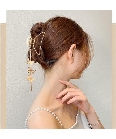 3PCS Butterfly Hair Clips Gold Butterfly Hair Claw Clip Metal Hair Claw Nonslip Tassel Hair Clip Butterfly Hair Clamp Tassel Hair Catch Clip Hair Accessories for Women Girls Thick Thin Hair - Buy Online on GoSupps.com