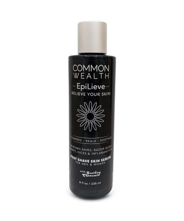 Common Wealth EpiLieve Post Shave Skin Serum 8 Ounce Liquid Solution For Ingrown Hairs Razor Bumps Burns Redness Tend To After Shave Irritation