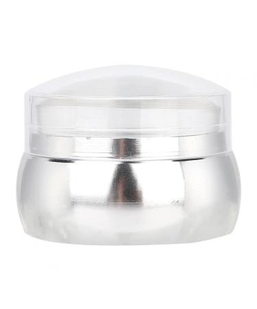 QQMORA Silicone stamp with lid scraper of Polish stamp nail art stammer for nail design use for nail diy for nail art school for nail salon use (silver)