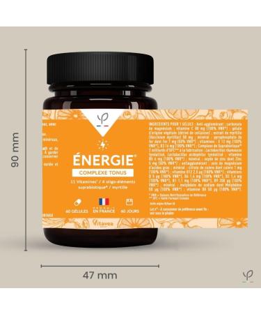 Yves Ponroy - Food supplement 11 vitamins - Tone and energy - Vitamin B12 Vitamin D Vitamin C Vitamin E Zinc and suprabiotics - 60 capsules - Made in France - Buy Online on GoSupps.com