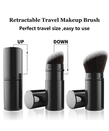 Retractable Angled Kabuki Makeup Brush with Cover - Perfect for Blush, Bronzer, Highlighter - Travel-friendly - Buy Online on GoSupps.com