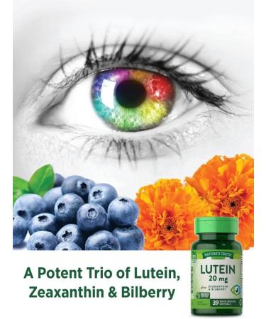 Nature's Truth Lutein & Zeaxanthin with Bilberry 20mg - 39 Quick Release Softgels - Buy Online on GoSupps.com