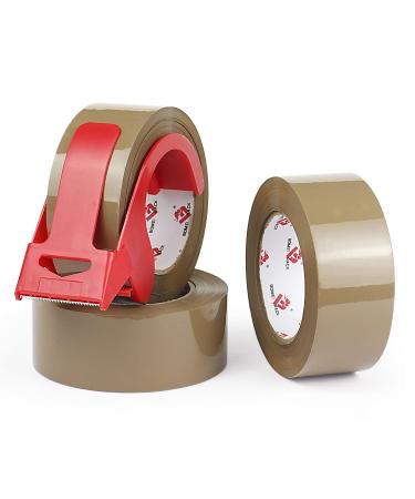 BOMEI PACK 3 Pack Heavy Duty Brown Packing Tape with Dispenser 2.6 mil 1.88 inch x 110 Yards Brown Tape Refills for Industrial Shipping Box Packaging Tape for Moving Office & Storage 2.6 mil x 1.88 inch x 110 Yards 3 - Buy Online on GoSupps.com
