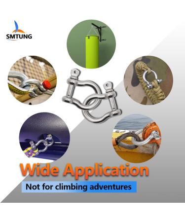 SMTUNG 304 Stainless Steel Bow Shape Load Shackle for Camping  Hiking and Other Outdoor Sports 4mm 6mm 8mm 10mm 14mm 5/16"(8mm)-4pcs - Buy Online on GoSupps.com