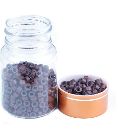 Kullke 1000 Pcs 5.0mm Micro Rings Silicone Nano Beads for I Tip Stick Hair Extensions - Aluminum Rings Brown 1000PCS - Buy Online on GoSupps.com