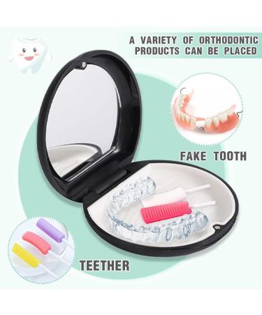 Buy Lsojfe Braces Dinner Bite Can - Denture Container & Mirror Holder Box for Prosthesis Care - Buy Online on GoSupps.com