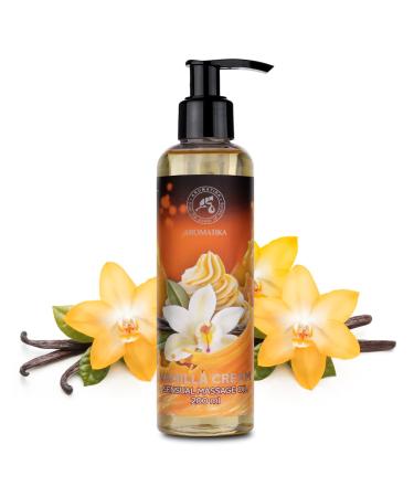 Buy Sensual Massage Oil Vanilla Cream 200ml - Edible & Kissable Body Oil with Almond & Grape Seed Oil for Relaxation - Buy Online on GoSupps.com