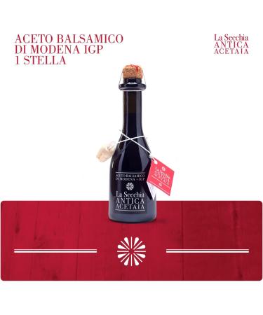 La Secchia - Balsamic vinegar from Modena "Una Stella" aged on oak - bottle of 250 ml with cork dosing cap - Buy Online on GoSupps.com