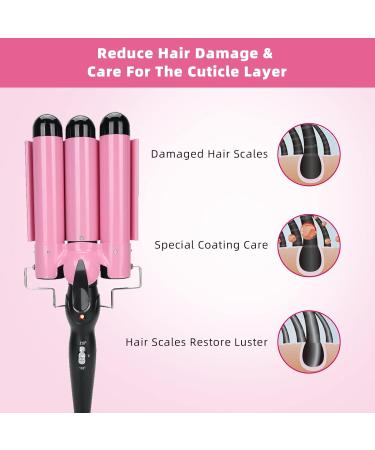 3 Barrel Curling Iron Wand - Hair Curler & Crimper for Short Hair Styling | US 32mm Hair Waver Tool - Buy Online on GoSupps.com