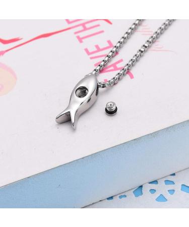 Personalized Oppjb Ash Urn Necklace - Stainless Steel Jesus Fish Memorial Jewelry for Pets & Loved Ones - Buy Online on GoSupps.com