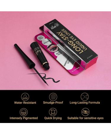 Iba Long Stay Liquid Eyeliner Jet Black 6.5ml l Waterproof Smudge Proof l Halal Certified & Vegan Makeup - Buy Online on GoSupps.com
