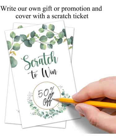 Haizct 50 Pack Eucalyptus Party Blank Gift Certificate Scratch Off Cards for Small Business Spa Beauty Makeup Hair Salon Baby Shower Bridal Shower Raffle Ticket Country Wedding-GK079 - Buy Online on GoSupps.com
