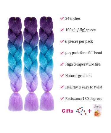 KanCalon Ombr Jumbo Braiding Hair - 6 Pieces 24 Inch Synthetic Hair Extensions (C26) for Braiding - International Shipping Available - Buy Online on GoSupps.com