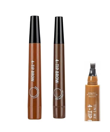 Lightsbetter Waterproof Brow Pen Tint My 4 Tip Brow Waterproof Lightsbetter Eyebrow Precisely My Brow Pencil Natural Precise 4 Point Eyebrow Pencil (01+02)