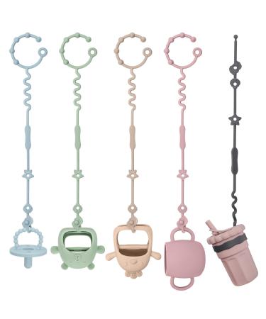 Cldy Baby Toy pacifier chain Silicon Cup Catcher BPA-Free Conditions for Toys drinking cups for strollers for strollers Hochstuhl Autositz 5 pieces