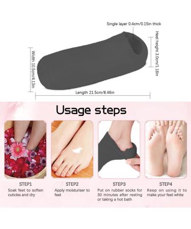 AiNinXun 2 Pairs Moisturizing Gel Socks Women Men Non-Slip Soft Cotton Spa Silicone Moisturizing Socks Lining Infused with Essential Oils Vitamins Repair Dry Cracked Skins Softens Feet (Black) - Buy Online on GoSupps.com