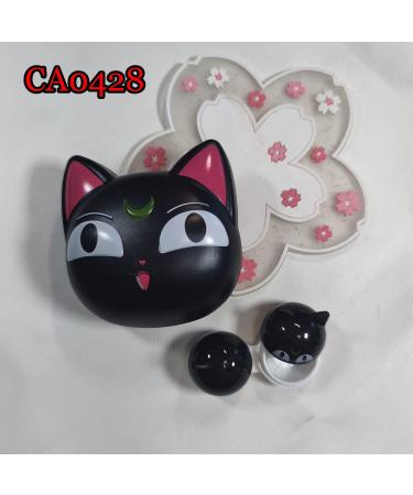 VIUJUH Anime Cute Cat Contact Lens Case Set - Travel Box with Mirror Bottle & Tweezers - Stylish Black Container for Lens Care - Buy Online on GoSupps.com