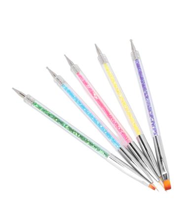 Nail Art Brush Compact Portable Nylon Hair Double Headed Nail Dotting Pen Professional for Women Girls for Nail Artist for Nail Salon for Home