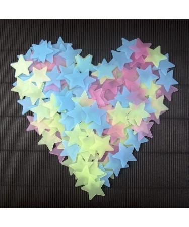 100Pcs 3cm Glow in The Dark Stars Wall Stickers - Luminous Fluorescent Plastic Decals - Buy Online on GoSupps.com
