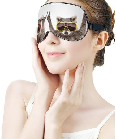 Light-Blocking Sleep Mask for Women | Funny Raccoons Eye Masks | Comfortable & Soft Blindfold with Adjustable Strap for Men - Color-3 - Buy Online on GoSupps.com