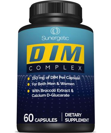 Premium DIM SupplementIncludes 150mg of DIM (diindolylmethane), Broccoli, Calcium D-Glucarate & Bioperine- DIM Capsules for Men & WomenDIM Complex for Menopause Support & Balance - 60 DIM Capsules