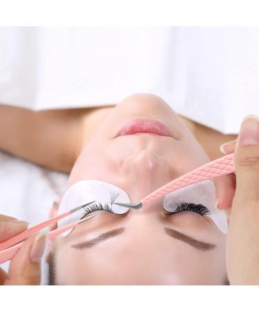 Premium Pink Stainless Steel Curved Tip Eyelash Extension Tweezers - Independent Professional Eyelash Tweezers by Fadvan (Feather Form) LW-JY - Ideal for Precision Application - Buy Online on GoSupps.com