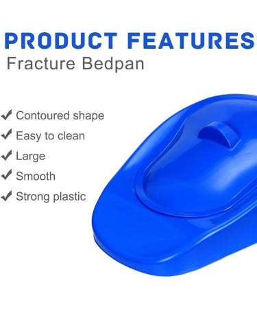 Buy Bedpan with Lid - Durable Plastic Patient Pan for Men Women & Seniors | Chamber Pot & Urinal - Blue - Buy Online on GoSupps.com