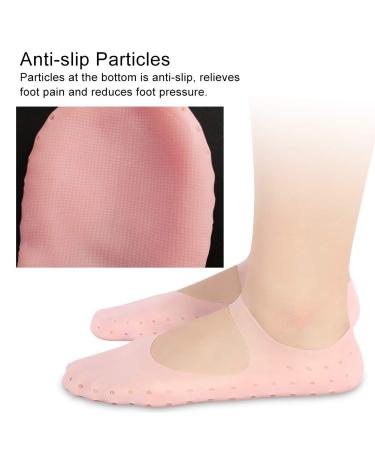 Silicone Moisturizing Gel Socks for Dry Feet & Cracked Heels Foot-Anti-Riss Protection (Pink L) | International Shipping - Buy Online on GoSupps.com