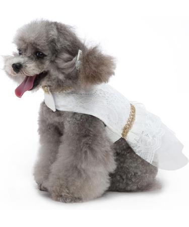 Qcwwy Princess Dress for Dogs & Cats - Mesh Summer Dress Comfortable & Breathable Polyester Fabric (L) - Buy Online on GoSupps.com