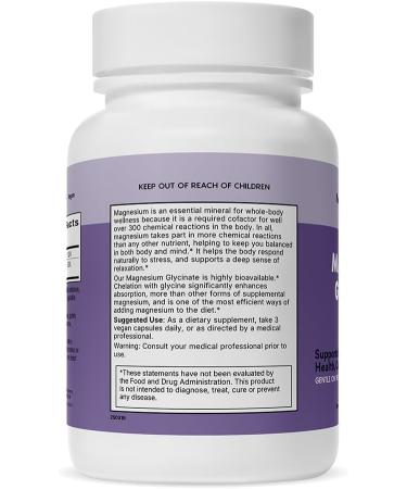 Natural Wellness Magnesium Glycinate High Absorption Magnesium Supplement for Relaxation Restful Sleep Bone & Heart Health and Muscle Function Gentle on Stomach 180 Vegetarian Capsules - Buy Online on GoSupps.com