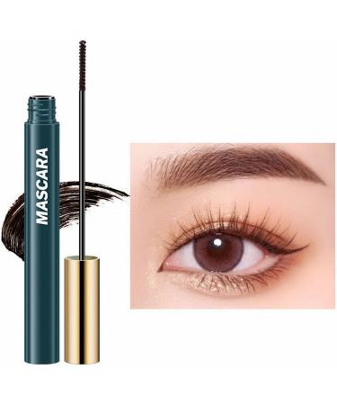 Colorful Mascara Without Smudging Waterproof Holding Nine Slender Long Green Tube Curling Green Tube Styling Liquid Fine Brush Head Mascara ish Washable (Brown One Size) - Buy Online on GoSupps.com